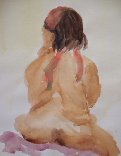 Watercolor Painting "Sitting Woman 1"