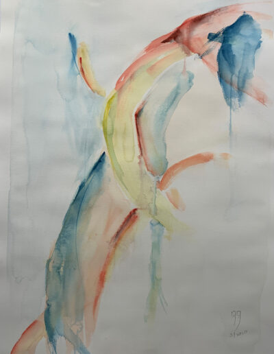 Watercolor Painting "Dance has his ear on his toe"