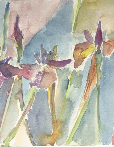 Watercolor Painting "Irises #02"