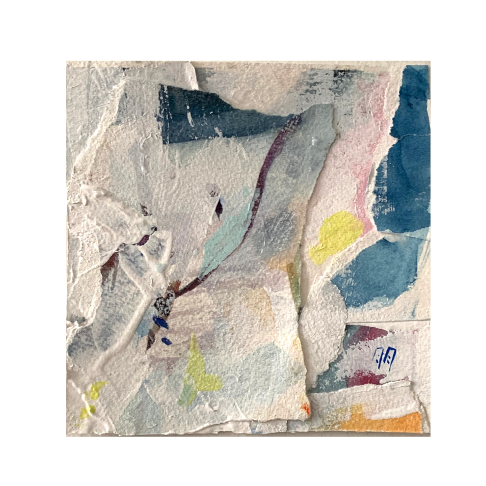Mixed Media Paper Collages Framed "Rocks" - Image 2